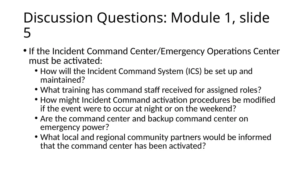 How to use the Tabletop Exercise PowerPoint - slide 28 of 51