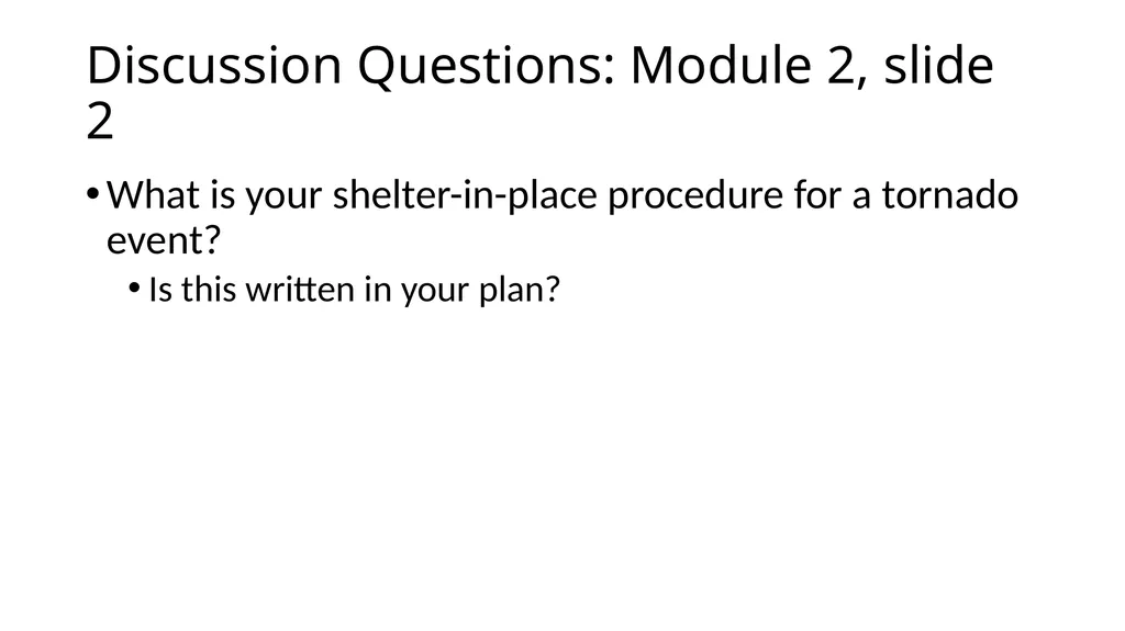 How to use the Tabletop Exercise PowerPoint - slide 33 of 51