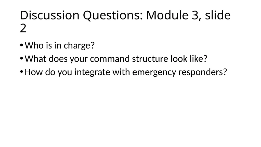 How to use the Tabletop Exercise PowerPoint - slide 40 of 51