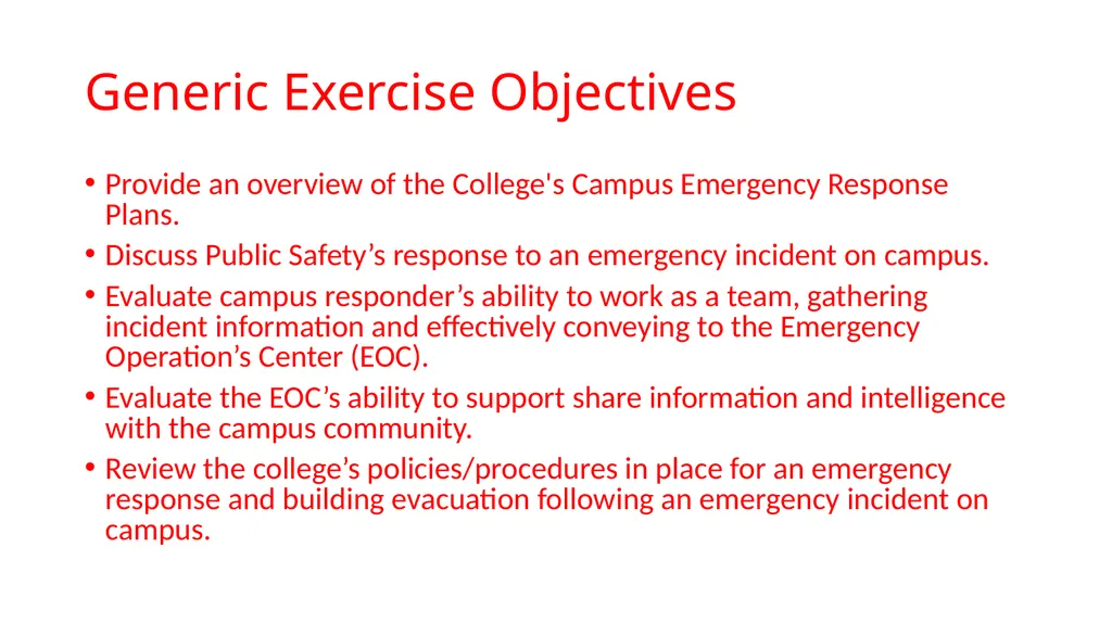 How to use the Tabletop Exercise PowerPoint - slide 16 of 51