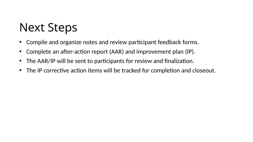 How to use the Tabletop Exercise PowerPoint - slide 50 of 51