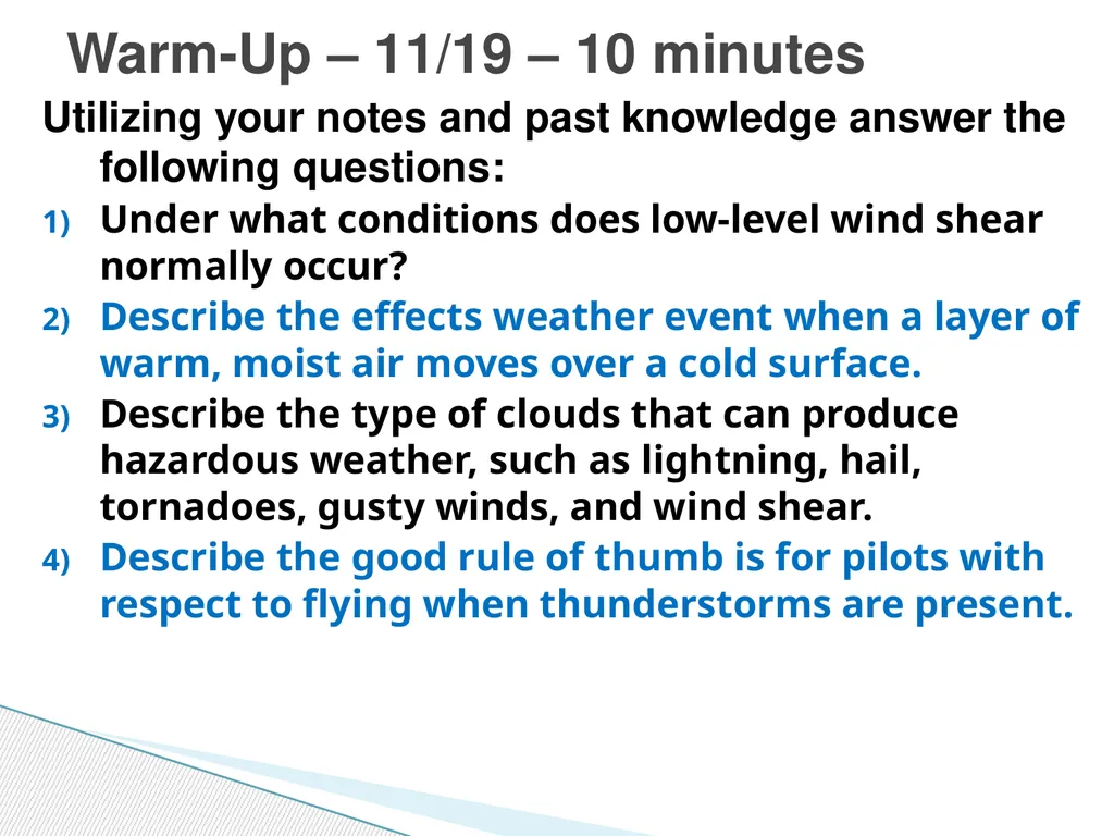 Utilizing your notes and past knowledge answer the - slide 1 of 30