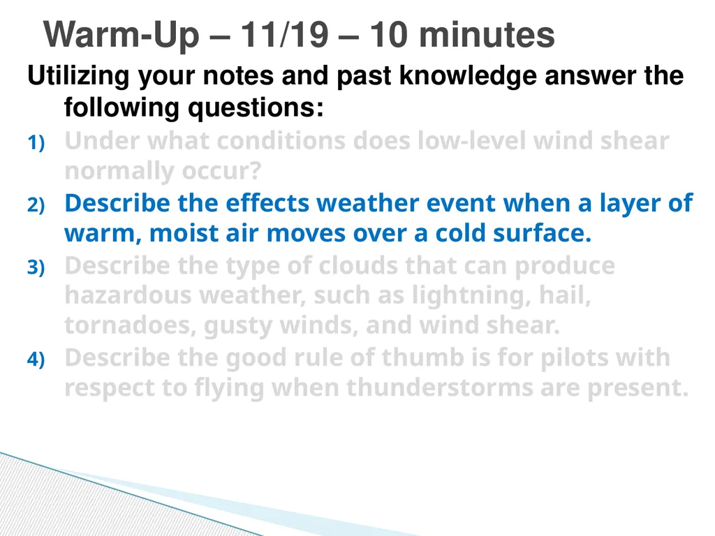 Utilizing your notes and past knowledge answer the - slide 5 of 30