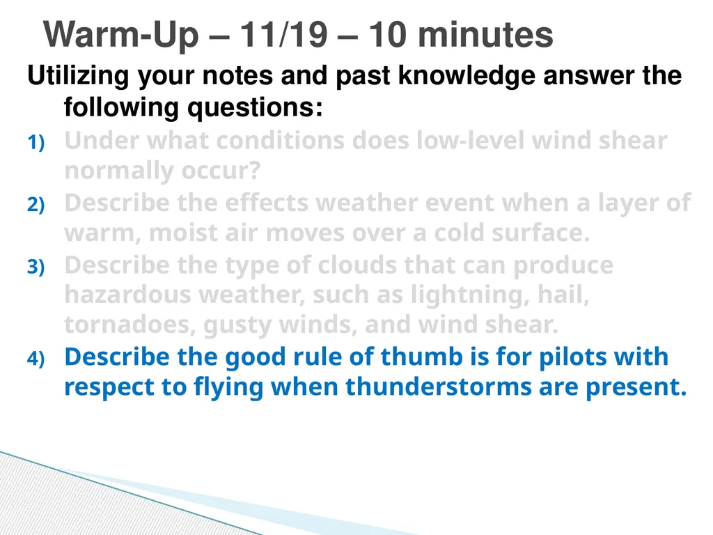 Utilizing your notes and past knowledge answer the - slide 9 of 30