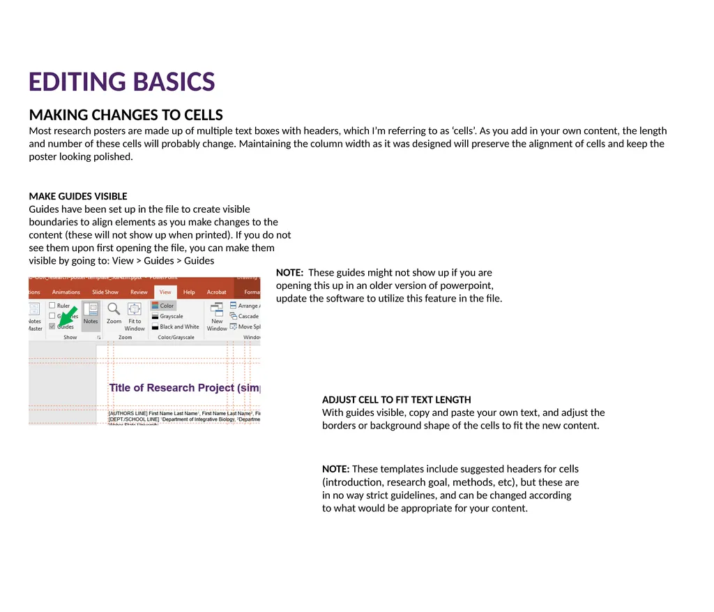 BEFORE YOU START POSTER SIZE This template is - slide 3 of 47