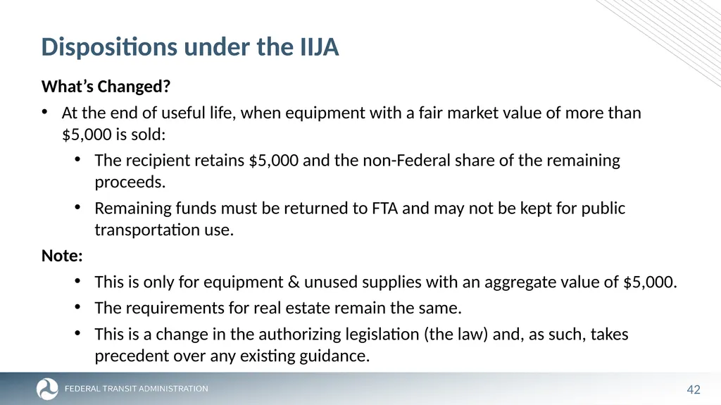 FTA Post Award Activities November 1, 2023 - slide 42 of 46