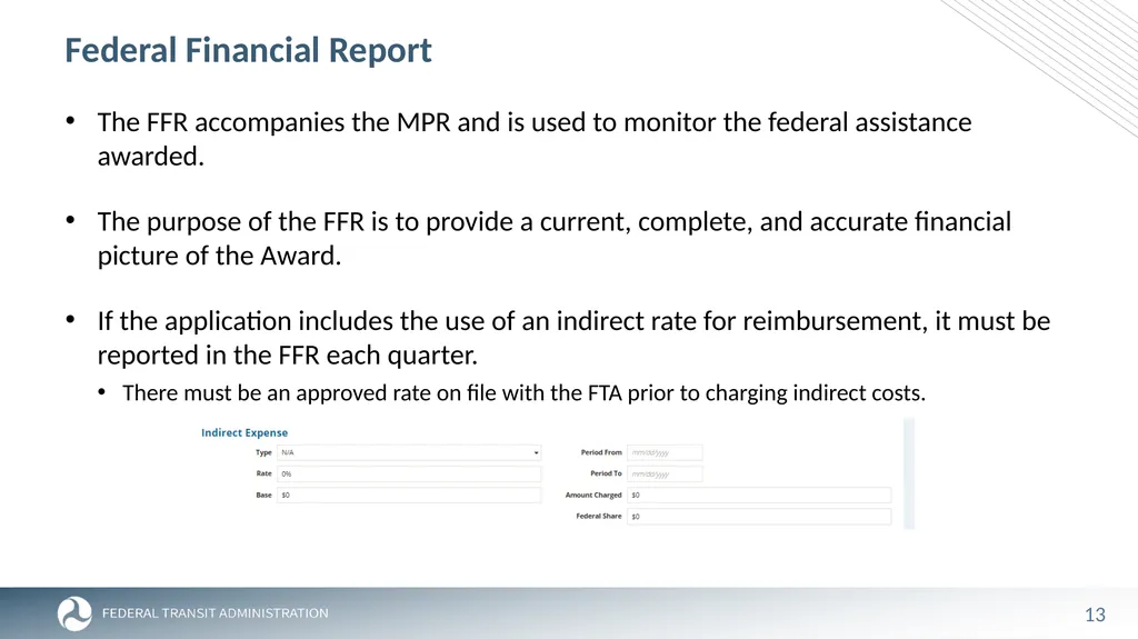 FTA Post Award Activities November 1, 2023 - slide 13 of 46