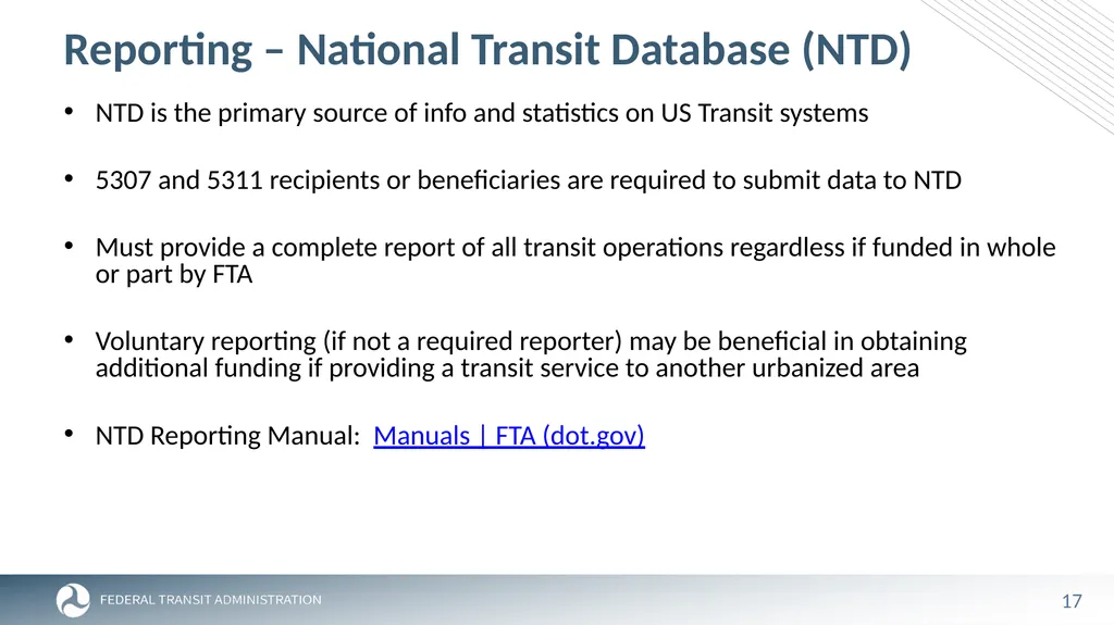 FTA Post Award Activities November 1, 2023 - slide 17 of 46