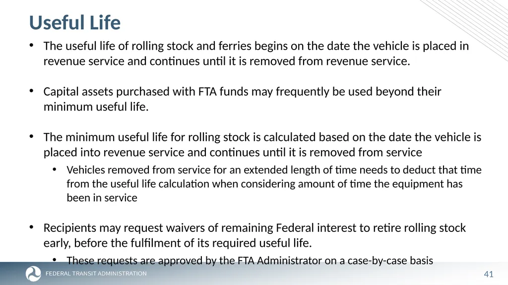 FTA Post Award Activities November 1, 2023 - slide 41 of 46