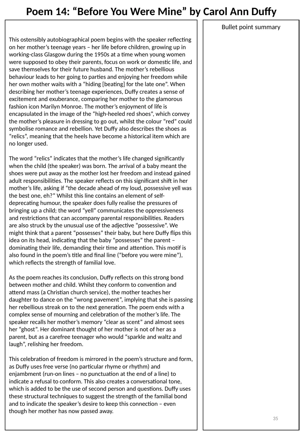 Year 11 Love & Relationships Revision Booklet - slide 35 of 38
