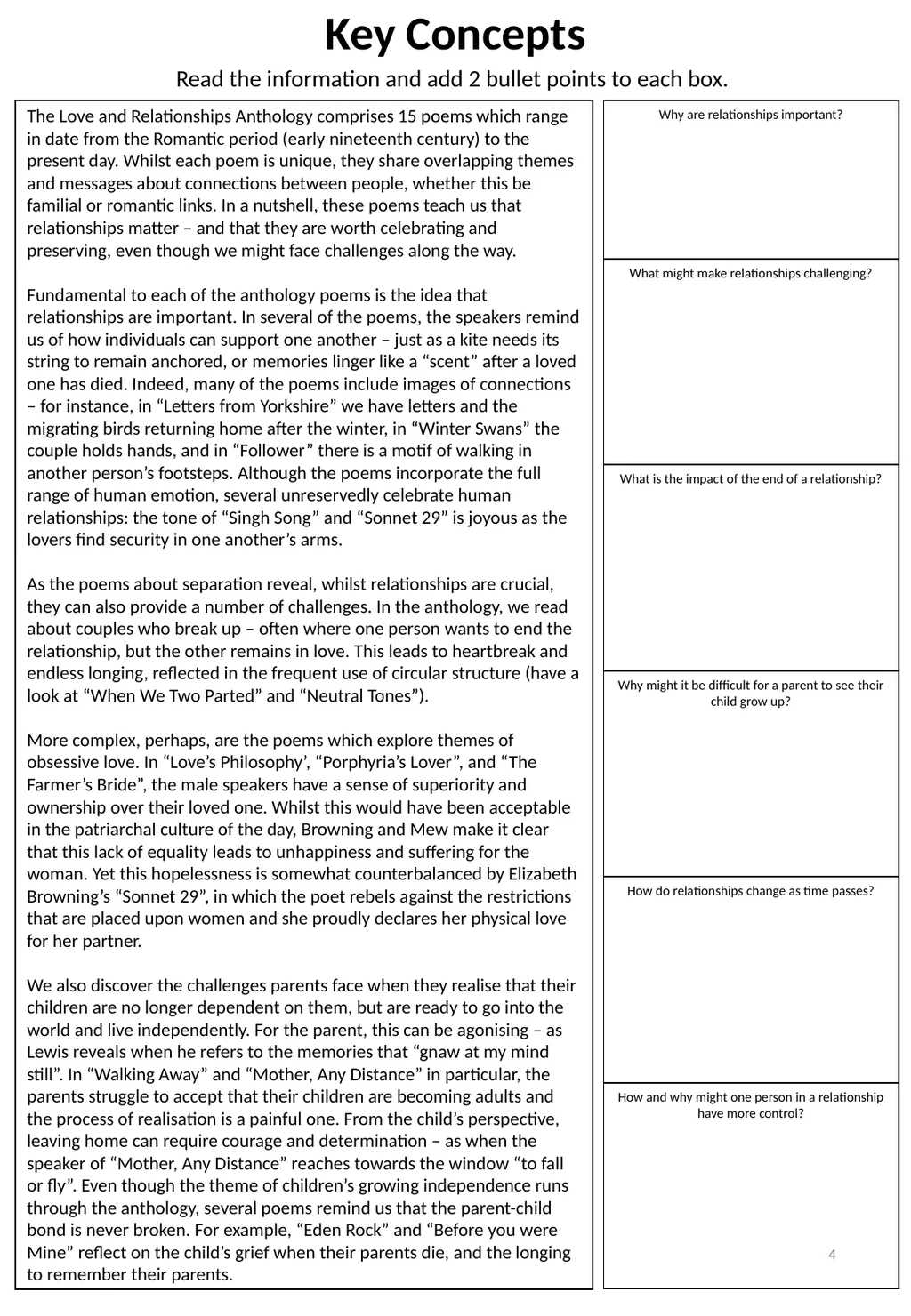 Year 11 Love & Relationships Revision Booklet - slide 4 of 38