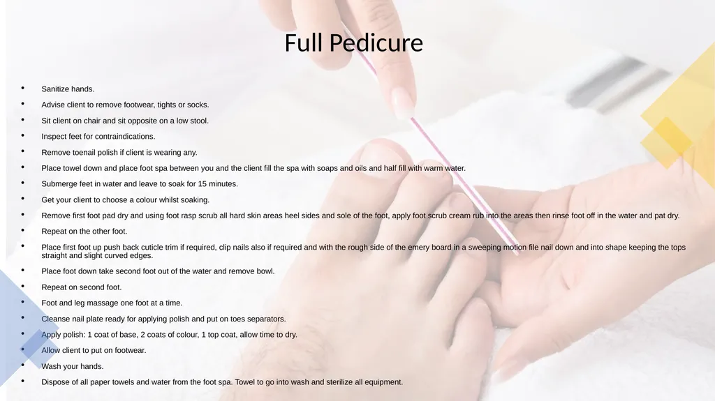 Manicure & Pedicure Introduction Manicure & - slide 30 of 40