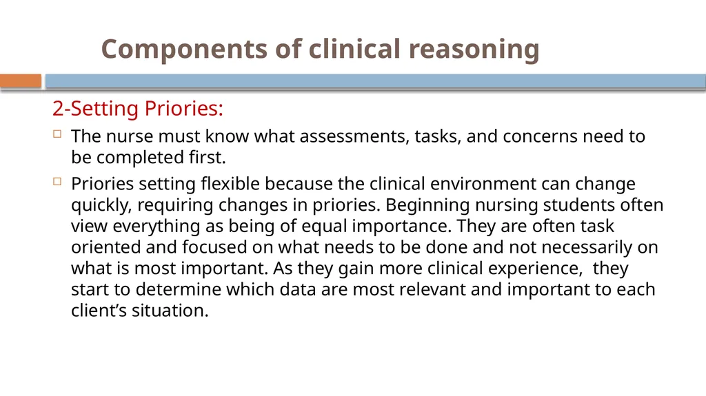 Critical Thinking and Clinical Reasoning Chapter - slide 21 of 36