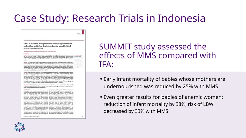 Advancing Multiple Micronutrient Supplementation 1 - slide 51 of 59