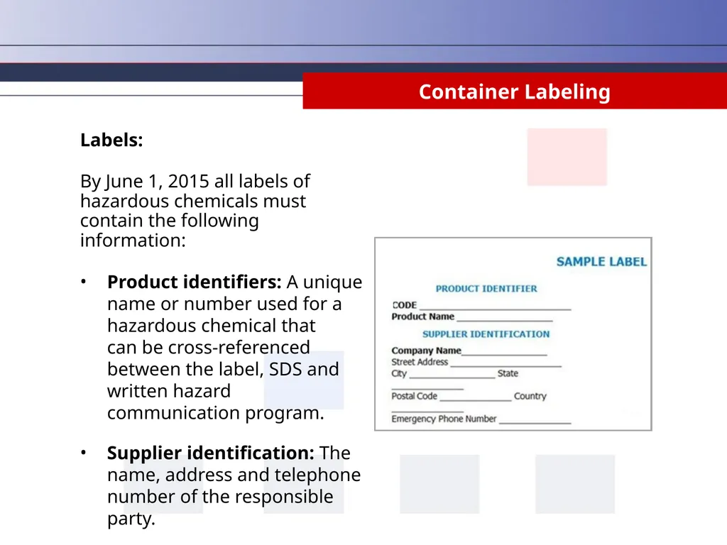 Hazard Communication Why Take Hazard Communication - slide 24 of 36