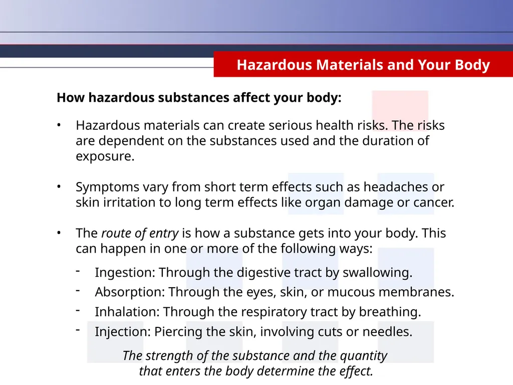 Hazard Communication Why Take Hazard Communication - slide 9 of 36