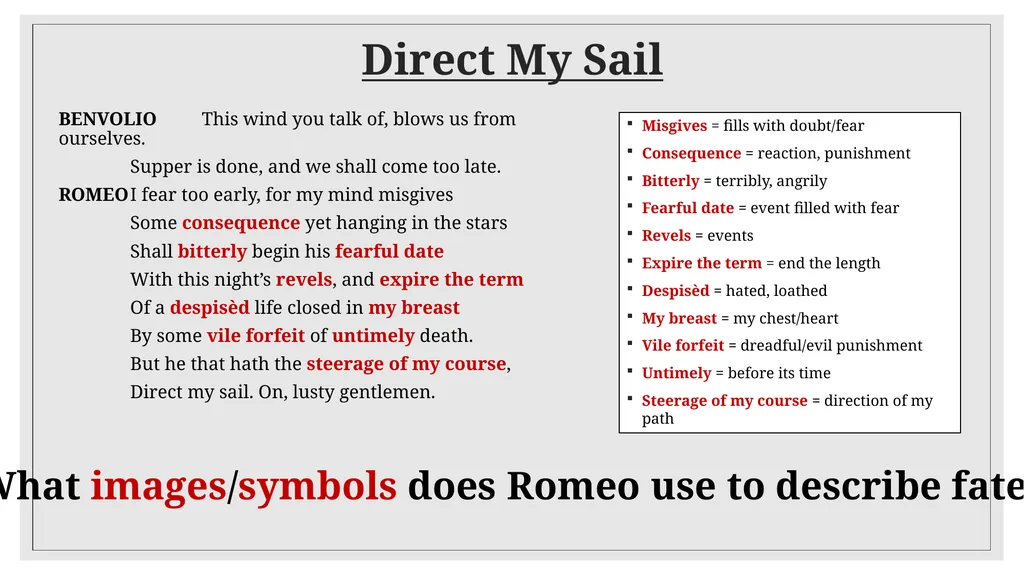 To explore Shakespeare’s presentation of love & - slide 15 of 15