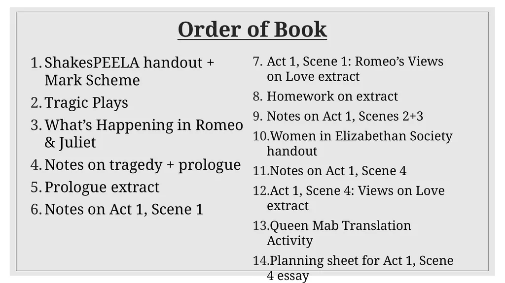 To explore Shakespeare’s presentation of love & - slide 7 of 15