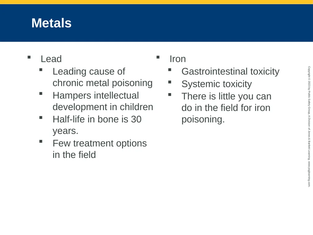 Toxicology CHAPTER 23: Focused Lecture National - slide 73 of 80