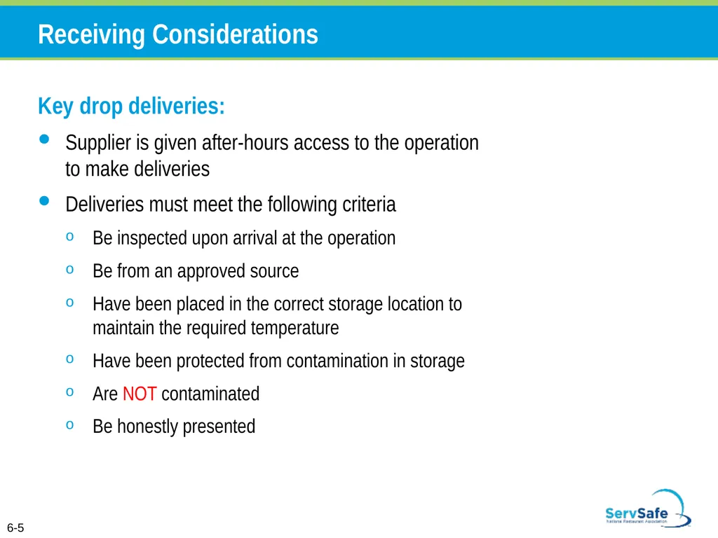 Personal Hygiene and Contamination Managers must - slide 42 of 106