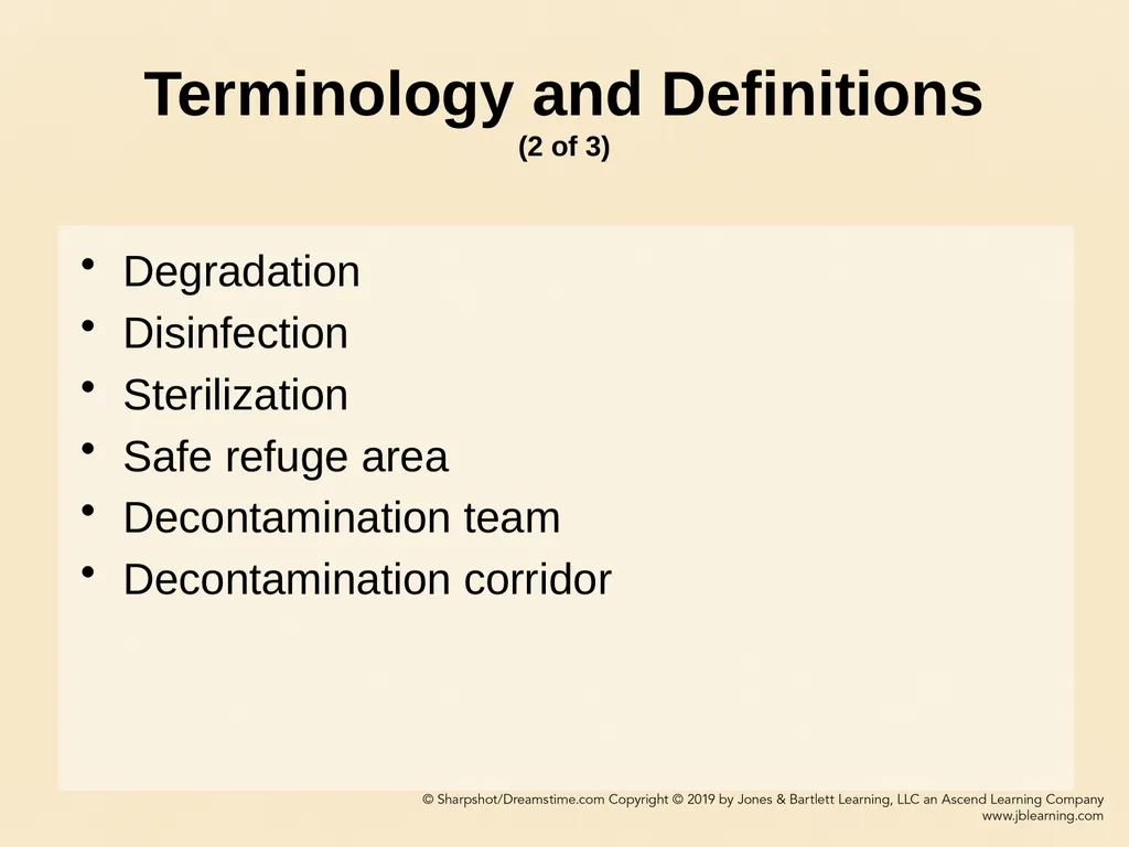 CHAPTER 11 Decontamination Learning Objectives - slide 7 of 73