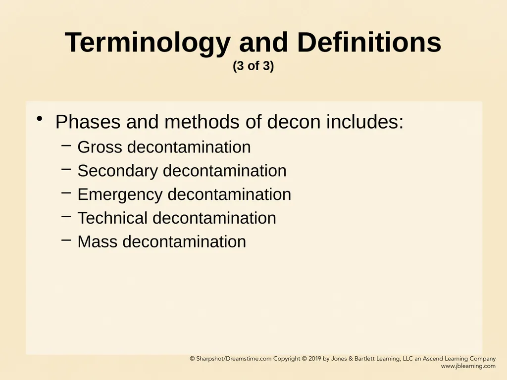 CHAPTER 11 Decontamination Learning Objectives - slide 8 of 73