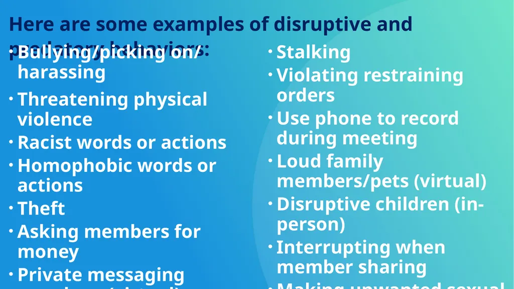 Disruptive and Predatory Behavior - slide 10 of 20