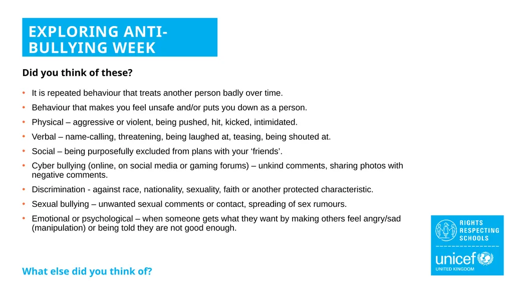 INSTRUCTIONS Slide 3: Introducing Anti-Bullying - slide 6 of 15