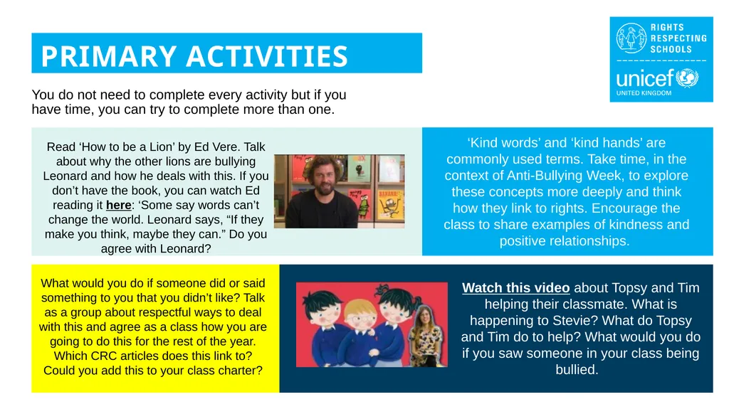 INSTRUCTIONS Slide 3: Introducing Anti-Bullying - slide 7 of 15