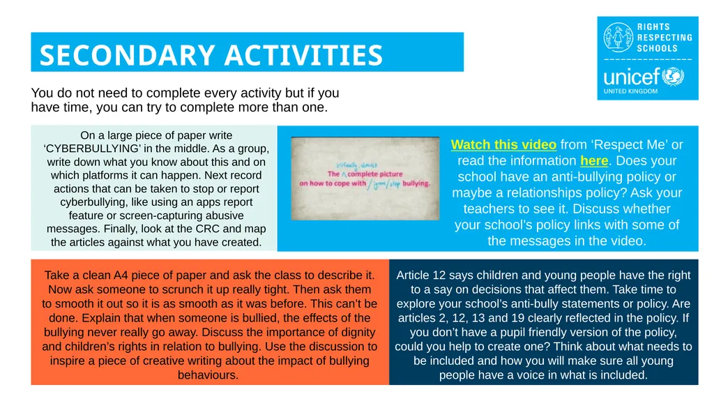 INSTRUCTIONS Slide 3: Introducing Anti-Bullying - slide 10 of 15