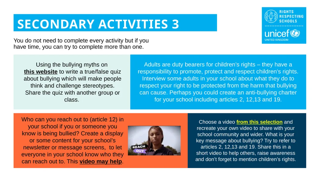 INSTRUCTIONS Slide 3: Introducing Anti-Bullying - slide 12 of 15