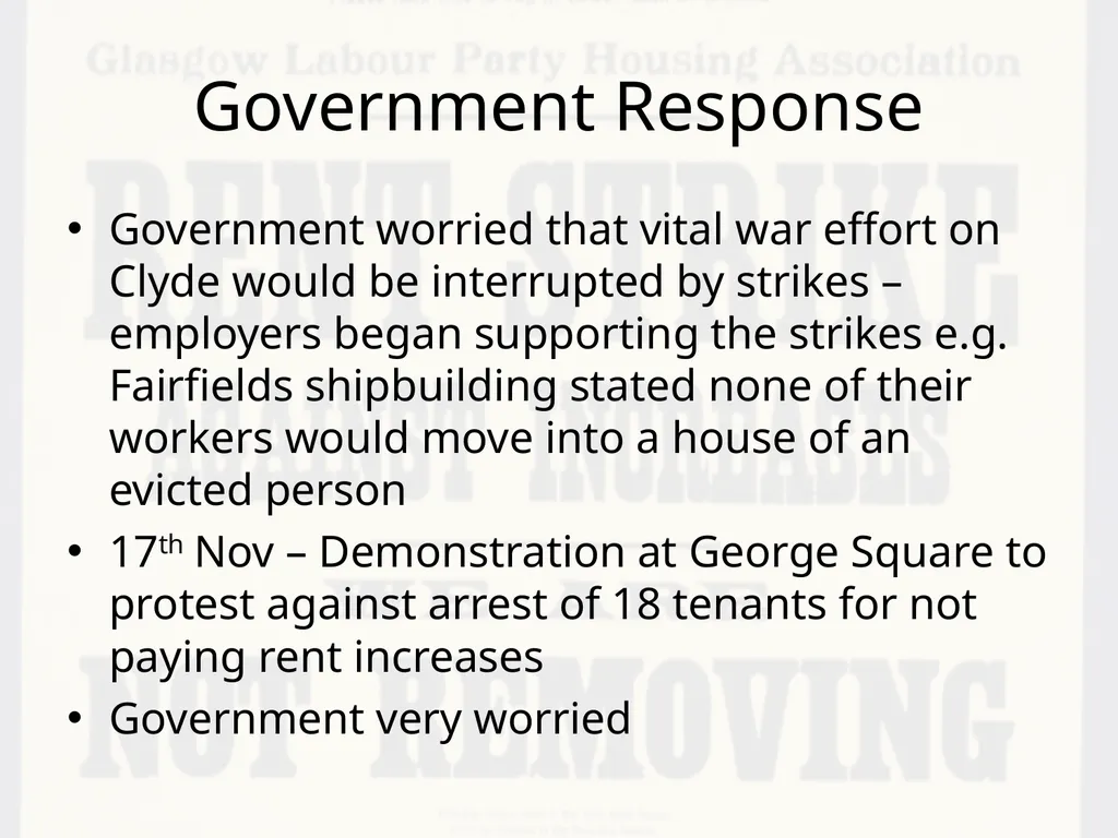 Glasgow Rent Strikes, 1915 By the end of the - slide 6 of 9