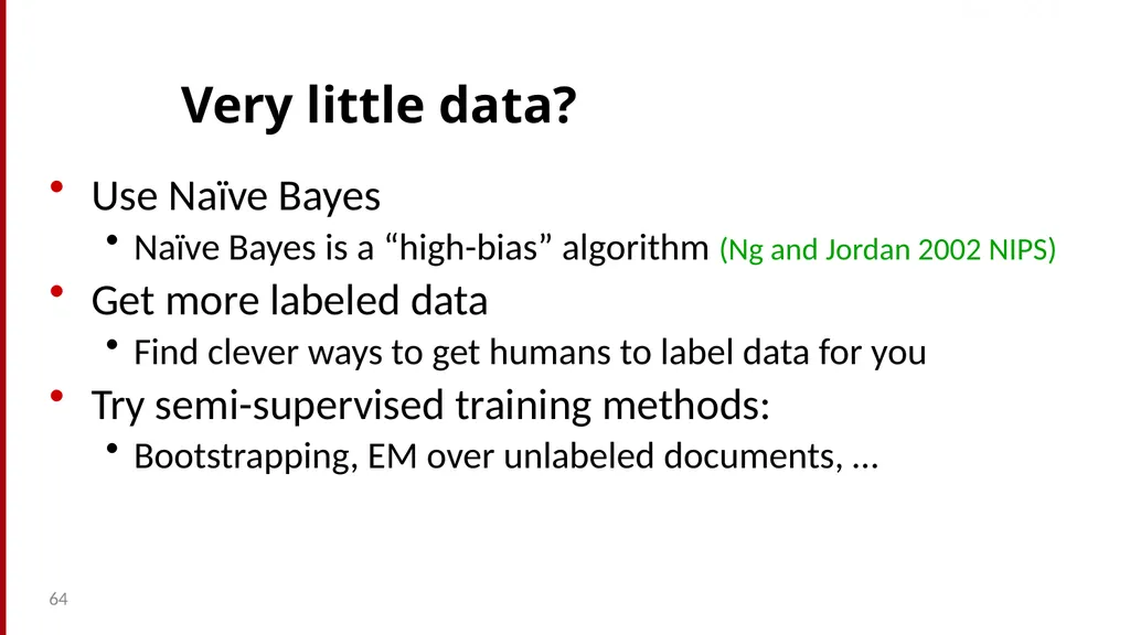 Text Classification and Naïve Bayes The Task of - slide 64 of 71