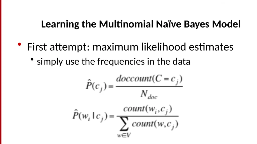 Text Classification and Naïve Bayes The Task of - slide 28 of 71