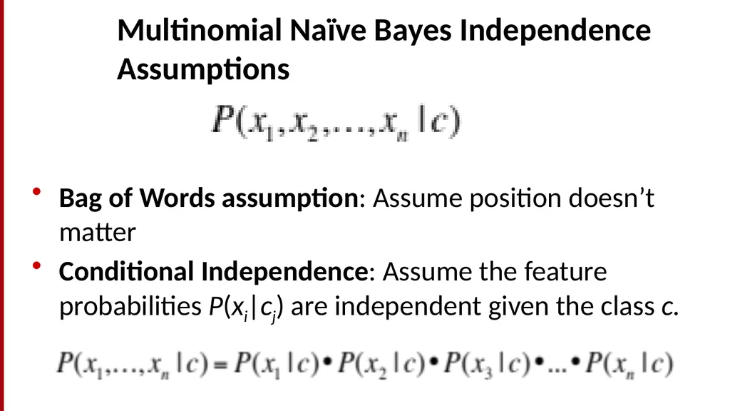 Text Classification and Naïve Bayes The Task of - slide 23 of 71