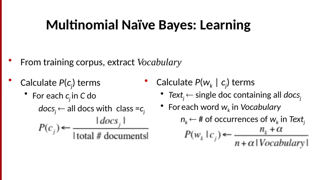 Text Classification and Naïve Bayes The Task of - slide 32 of 71