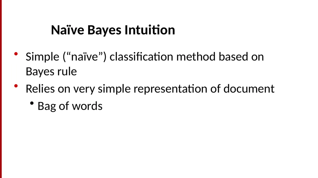 Text Classification and Naïve Bayes The Task of - slide 14 of 71