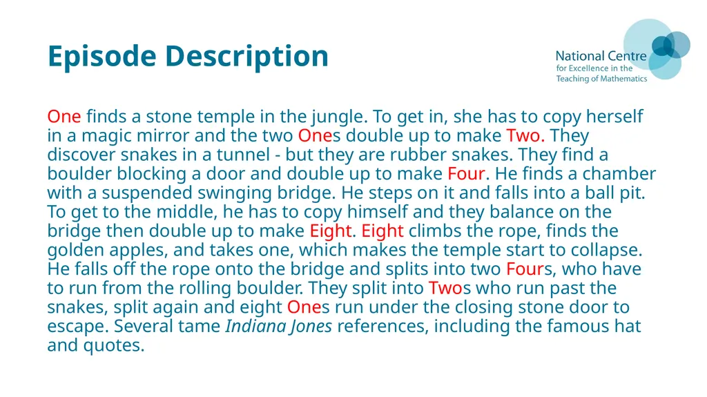 Numberblocks Support Materials Series 2, Episode 9 - slide 3 of 21
