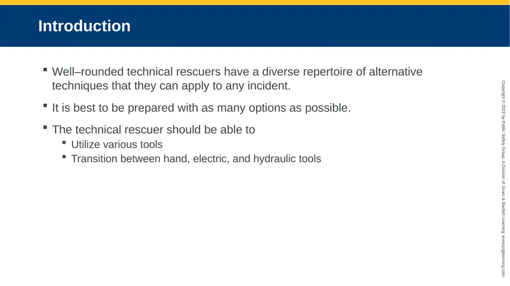 Alternative Extrication Techniques CHAPTER 10 - slide 3 of 42