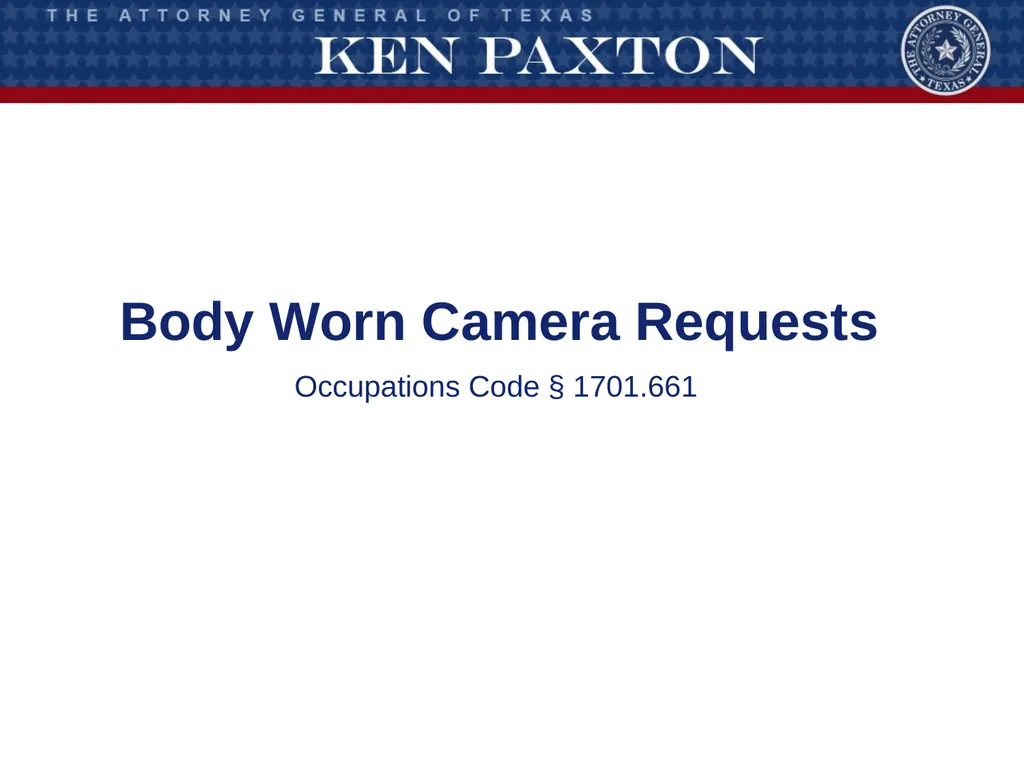 Law Enforcement: Body Worn Cameras Michelle Case - slide 2 of 56