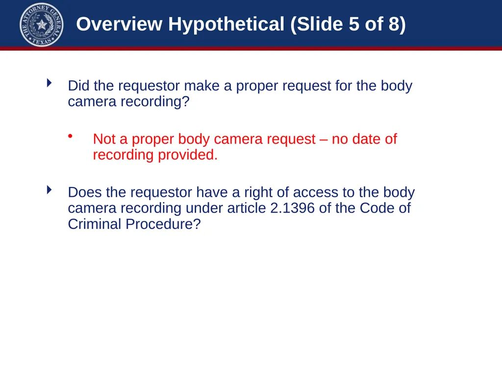 Law Enforcement: Body Worn Cameras Michelle Case - slide 52 of 56