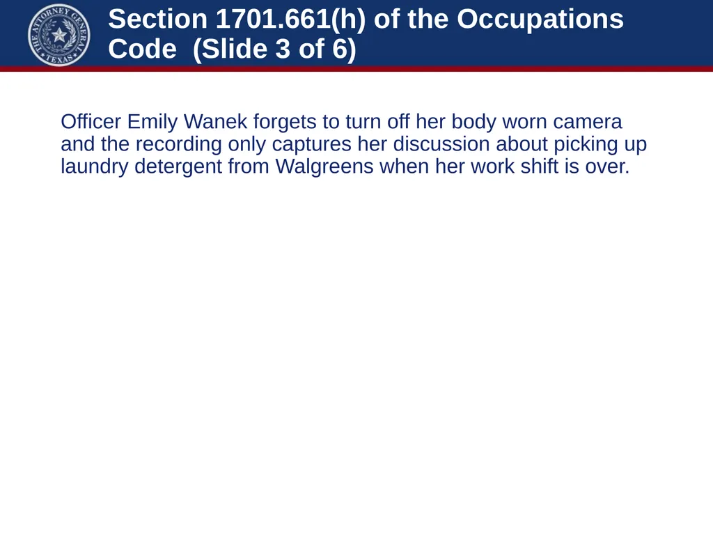Law Enforcement: Body Worn Cameras Michelle Case - slide 22 of 56