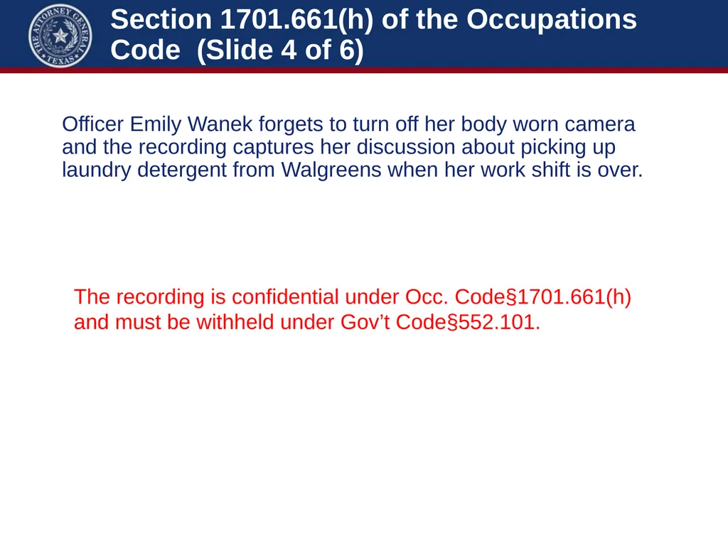 Law Enforcement: Body Worn Cameras Michelle Case - slide 23 of 56