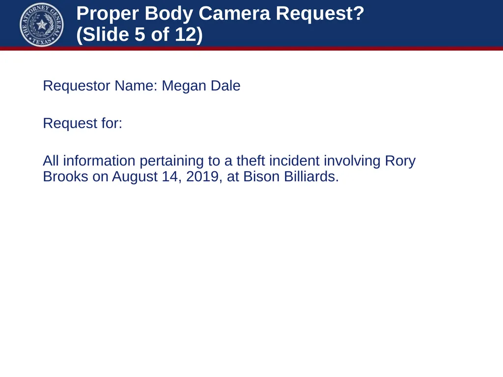 Law Enforcement: Body Worn Cameras Michelle Case - slide 10 of 56