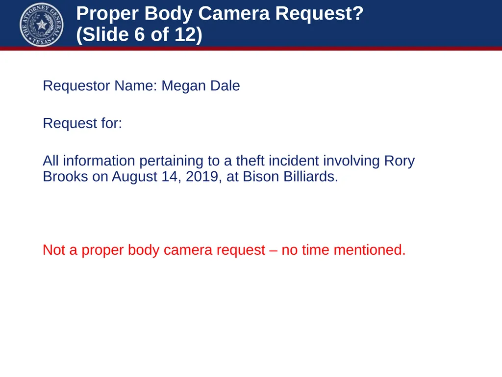 Law Enforcement: Body Worn Cameras Michelle Case - slide 11 of 56