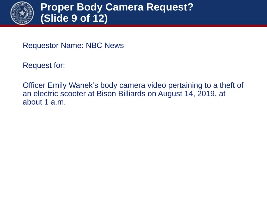 Law Enforcement: Body Worn Cameras Michelle Case - slide 14 of 56