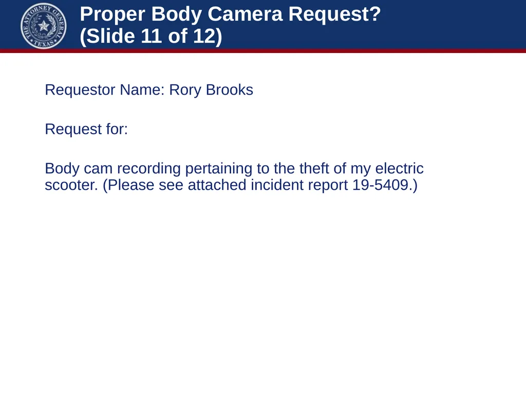 Law Enforcement: Body Worn Cameras Michelle Case - slide 16 of 56