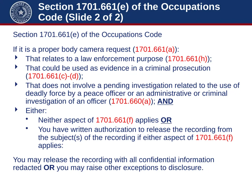 Law Enforcement: Body Worn Cameras Michelle Case - slide 47 of 56