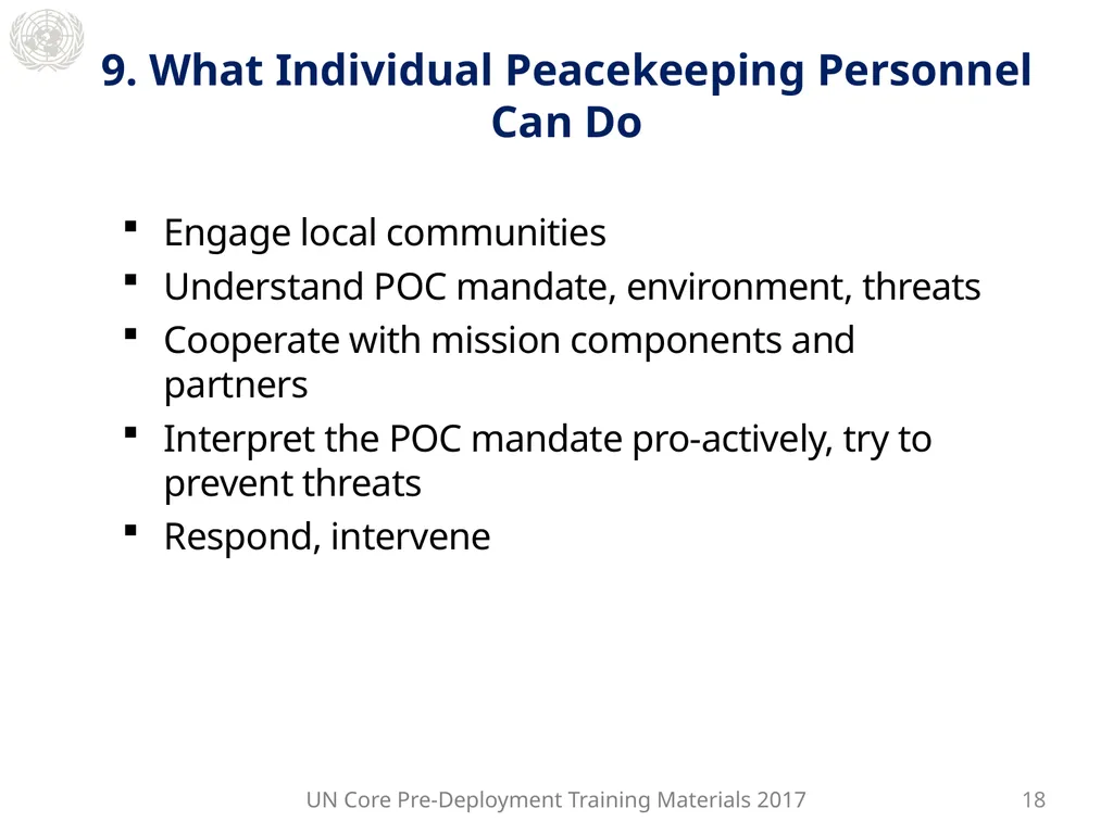 Module 2: Mandated Tasks of United Nations - slide 26 of 29