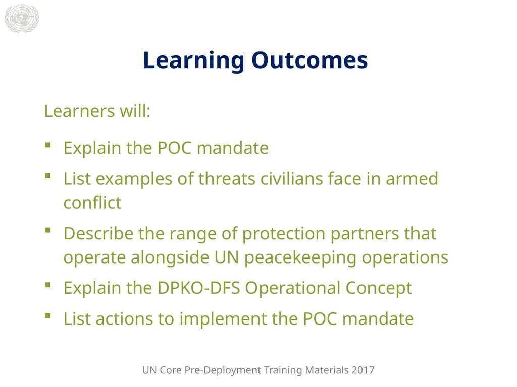 Module 2: Mandated Tasks of United Nations - slide 3 of 29